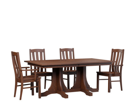 Mission Double Pedestal Table - Image 2