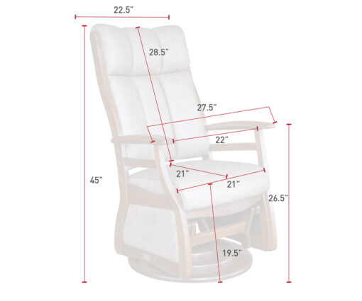 Sierra High Back Swivel Glider - Image 3